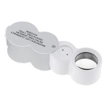 Lupa de mão 40x lente e vidro com 25mm + estojo em acrílico