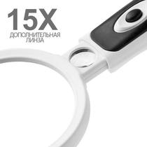 Lupa De Mão Com Duas Lentes E Dois Leds Branco