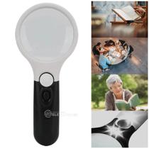 Lupa de Mão com LED Ampliação Dupla 3x e 45x para Relojoeiro e Artesanato LK060