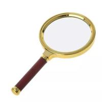 Lupa De Mão De Luxo Lente De Vidro Com Aumento Zoom 90mm