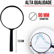 Lupa De Mão Lente De Aumento Com Cabo 90 Mm