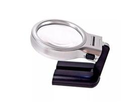 Lupa De Mão Luz Led Mesa Bancada Suporte Ajustável Dobrável