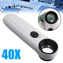 Lupa De Mão Portátil Com 2 Leds E Zoom De Aumenta 40x