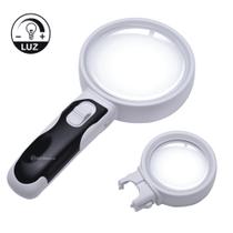 Lupa de Mão Profissional Lente Intercambiável 5x 16x 2 Leds 77390B