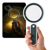 Lupa de Mão Recarregável 10x com Iluminação LED 3 Tons e Cabo USB Modelo YT240190 Lupa de Mão Recarregável 10x com Iluminação LED 3 Tons e Cabo USB Modelo YT240190