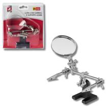 Lupa De Mesa Com Suporte Garras Ferro Articulável 60mm Lupa De Mesa Com Suporte Garras Ferro Articulável 60mm