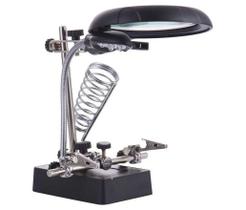 Lupa De Mesa E Bancada Com Luminária E Clip com fonte