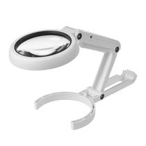 Lupa De Mesa Portátil Com Luz LED Alimentada Por USB 5X 10X Com Suporte Para Artesanato E Reparo De