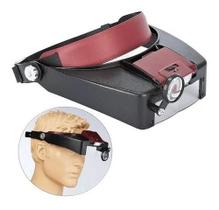 Lupa de Pala / Cabeça com 3 Lentes 2 Leds ajustáveis e Bifocal