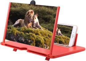 Lupa de tela de 12 polegadas, 3D HD para celular, ampliar ampliação de ampliação de ampliação -Vermelho