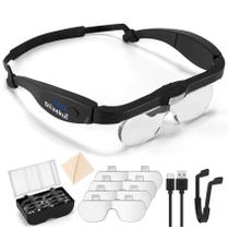 Lupa Dilzekui 1.5X a 5.0X com luz e 4 lentes