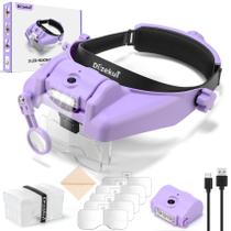 Lupa Dilzekui 1X-14X com luz, carregamento USB-C
