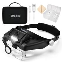 Lupa Dilzekui 1X a 14X com luz, recarregável