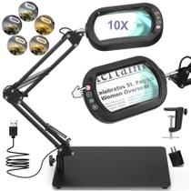 Lupa Drdefi 10X Square com luz e suporte LED Lupa Drdefi 10X Square com luz e suporte LED