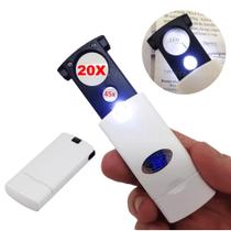 Lupa Iluminada Com 2 Lentes Zoom 20x e 45x Com Luz LED Para Leitura - 92045