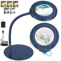 Lupa IVMAIE 10X 4,3", luz LED, 5 modos, azul