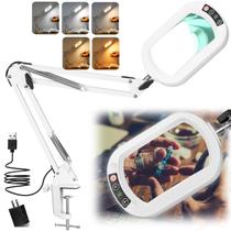 Lupa IVMAIE 10X Retângulo com luz: 5 modos de cores