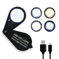Lupa Koparneed 10x 22 mm com Luz LED UV Recarregável Lupa Koparneed 10x 22 mm com Luz LED UV Recarregável