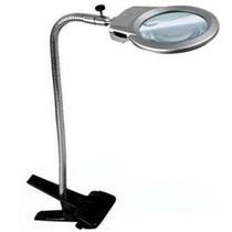 Lupa Led Mesa Bancada Cabeceira Estante Garra Pregador Lente
