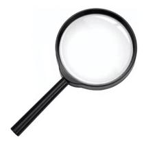 Lupa Lente De Vidro C/ Aumento 75mm De Diâmetro C/ Cabo 15cm