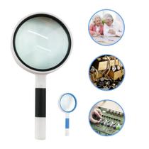 Lupa Lente Grande Cabo Emborrachado e Ampliação 3x Super Elegante - TH80100