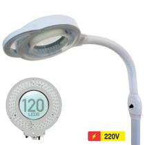 Lupa Luminária 120 Led 220V Haste Flexível Estética Aumento GT644-2 - Lorben