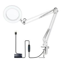 Lupa Luminária Articulável Led Ring Light Garra Base Lorben