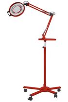 Lupa Luminária Estética Led Tripé Bandeja Estek Vermelho Lupa Luminária Estética Led Tripé Bandeja Estek Vermelho