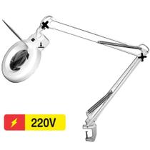 Lupa Luminária Estética Mesa Profissional 120 Led Alto Brilho 220V Depilação Tatuagens GT645-2