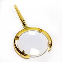 Lupa metálica dourada 6x 80mm - REF 2432 Lupa metálica dourada 6x 80mm - REF 2432