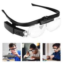 Lupa Óculos Profissional Lentes Ajustáveis Ampliação 4,5x Com Iluminação Recarregável MXW003