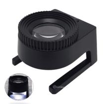 Lupa Para Joalheiro 3 LEDs Leitura Mapas Com Régua 20x Com Bolsa- TH9006