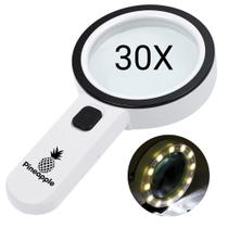 Lupa Pineapple 30X com luz LED para idosos