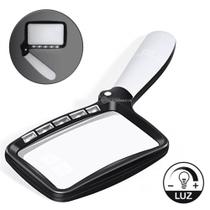 Lupa Retangular Dobrável Com Iluminação Led E A Lente De Aumento Com Zoom 2x 10863