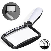 Lupa Retangular Dobrável Com Iluminação Led E A Lente De Aumento Com Zoom Flexível 2x 108631 Lupa Retangular Dobrável Com Iluminação Led E A Lente De Aumento Com Zoom Flexível 2x 108631