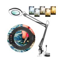 Lupa USB Poderosa 8X 10X Com LED De 3 Cores E 72 LEDs Para Reparos Com Ferro De Solda, Lâmpada De