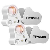 Lupa VIVOSUN, pacote com 2 lupas iluminadas para joalheiros, 30x 60X