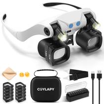 Lupas COYLAPY com luz e 5 pares de lentes e estojo Lupas COYLAPY com luz e 5 pares de lentes e estojo