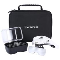 Lupas YOCTOSUN com 4 luzes LED e 5 lentes Lupas YOCTOSUN com 4 luzes LED e 5 lentes