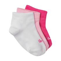 Lupo Meia Sport Kit 3 Pares Cano Curto Infantil Feminina Branco/Rosa/Pink