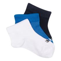 Lupo Meia Sport Kit 3 Pares Cano Curto Infantil Masculina Branco/Azul/Marinho