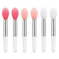 Lurrose 6pcs pincéis de lábio de silicone pequenos pincéis de maquiagem aplicador para óleo de máscara labial