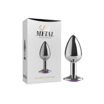 Lust Metal Silver Diamond - Plug Anal Cromado com Joia na Base - Exclusiva SexShop