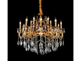 Lustre 15 bçs Metal Dourado Café Pingentes Cristais Formosa Lustre 15 bçs Metal Dourado Café Pingentes Cristais Formosa