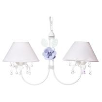 Lustre 2L Primavera Lilás 2 Flores G Lilás Quarto Bebê Infantil Menina