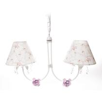 Lustre 2L Primavera Rosa 2 Flores P Rosa Bebê Infantil