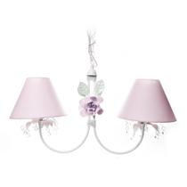 Lustre 2L Primavera Transparente 2 Flores G Rosa Quarto Bebê Infantil Menina