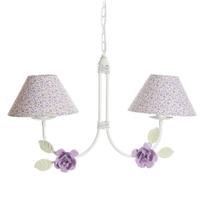 Lustre 2L Simples 2 Flores G Lilás Quarto Bebê Infantil Menina Lustre 2L Simples 2 Flores G Lilás Quarto Bebê Infantil Menina