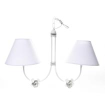 Lustre 2L Simples 2 Flores P Branco Quarto Bebê Infantil Menina Menino Lustre 2L Simples 2 Flores P Branco Quarto Bebê Infantil Menina Menino