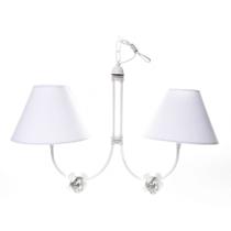 Lustre 2L Simples 2 Flores P Branco Quarto Bebê Infantil